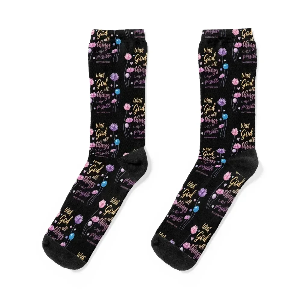 Religious Quote Christian Gift Socks Stockings compression Argentina with print bright garter Mens Socks Women's