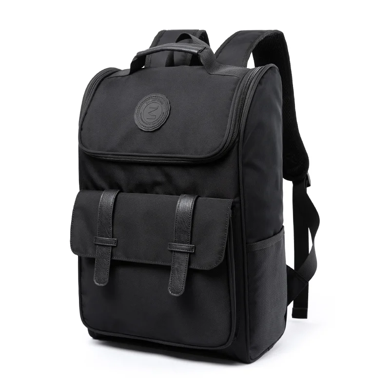 Oxford Men's Backpack Personalized Flap Fashion Large Capacity Commute Multifunction Black Mochilas For Men Women