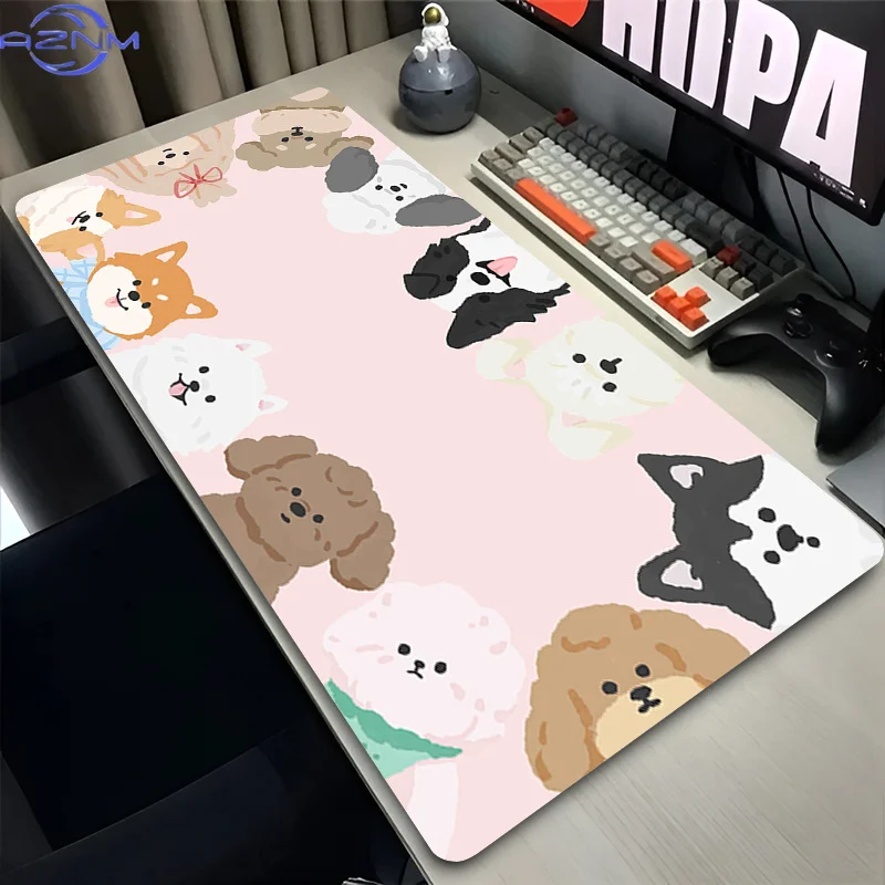Rubber Mouse Pad Kawaii Non-Slip Desk Mat Corgi Dog Cute Large Gaming Mousepad Gamer HD Printing Mousepad Game Keyboard Pads XXL