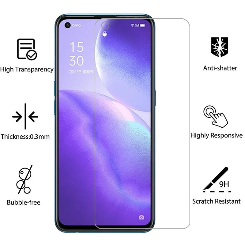 واقي شاشة من الزجاج المقسى لهاتف oppo reno5 4g 5g على reno 5 remo opporeno5 6.4 6.43 فيلم أصلي 9h opp opa appo