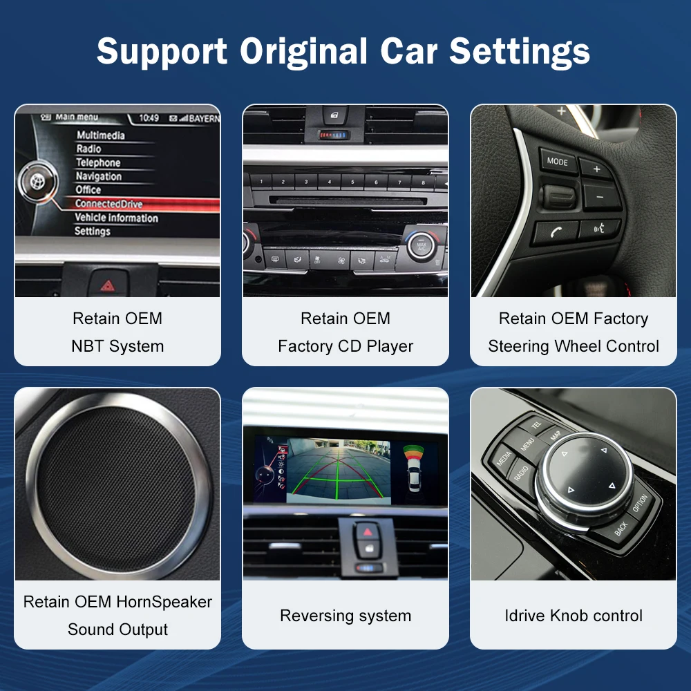 شاشة AHD للوسائط المتعددة لسيارات BMW 1/2/3/4 Series F20/F21/F22/F30/F31/F32/F33 شاشة تعمل باللمس لاسلكية Carplay Android ملاحة تلقائية #5