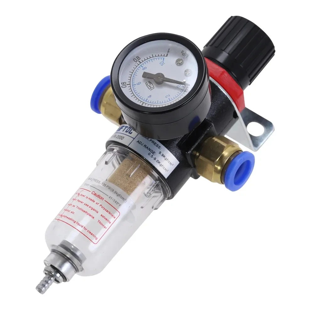 1pc AFR-2000 Pneumatic Filter Air Treatment Unit Pressure Regulator Compressor Reducing Valve Oil Water Separation AFR2000 Gauge