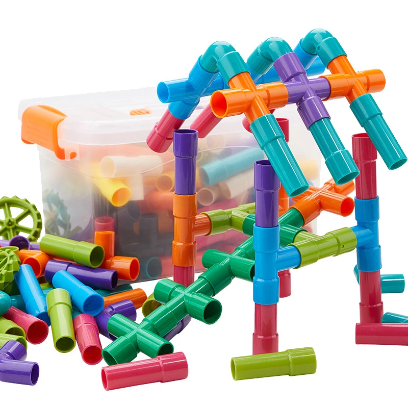 30/50pcs Diy Water Pipe Building Block Toy Designer Kids Architecture Educational Toy Gift