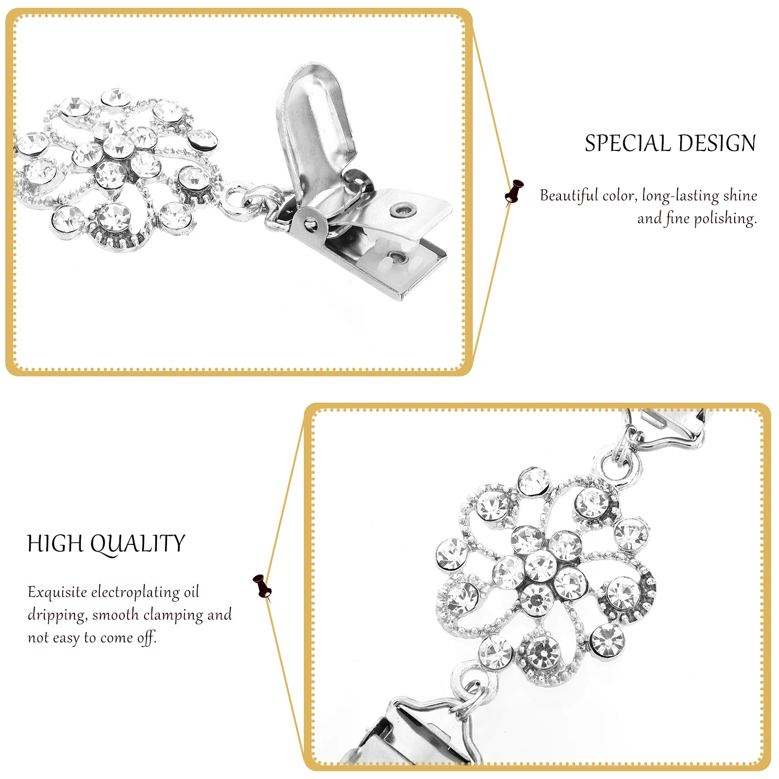 

4Pcs Vintage Floral Pattern Shawl Clip Elegant Scarf Buckle Women Clothing Accessory Dress Brooch Collar Decor