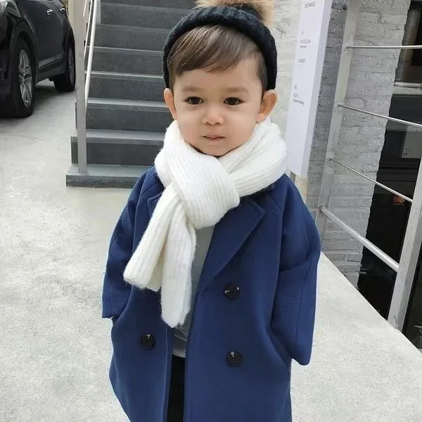 Cappotto in lana per bambini Blotona Fashion con motivo scozzese, decorazione tascabile doppio petto capispalla primavera autunno, 2-7 anni