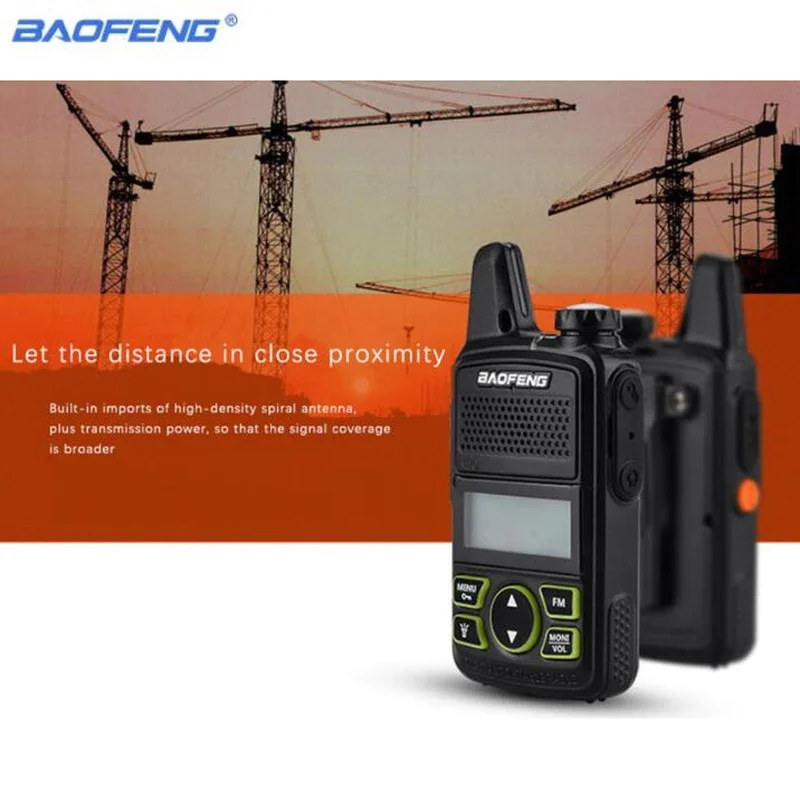 

1/2PCS Original BAOFENG BF-T1 Mini Walkie Talkie UHF 400-470MHz Child Kids Radio Transceiver CB Ham Radio Station Amateur BFT1