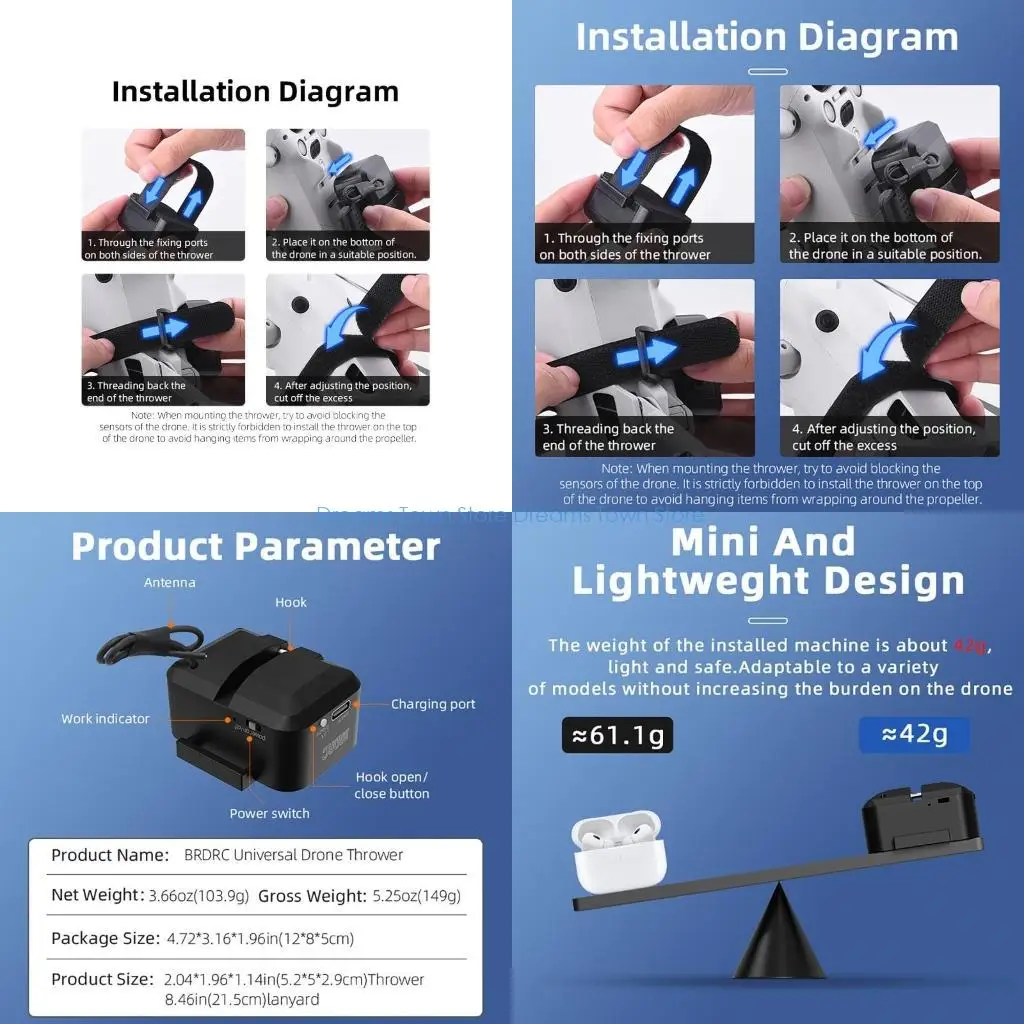 sistema-airdrop-hx6a-per-carico-utile-consegna-rilascio-trasporto-per-droni-clip-per-matrimoni-lanciatore-lenze-da-pesca