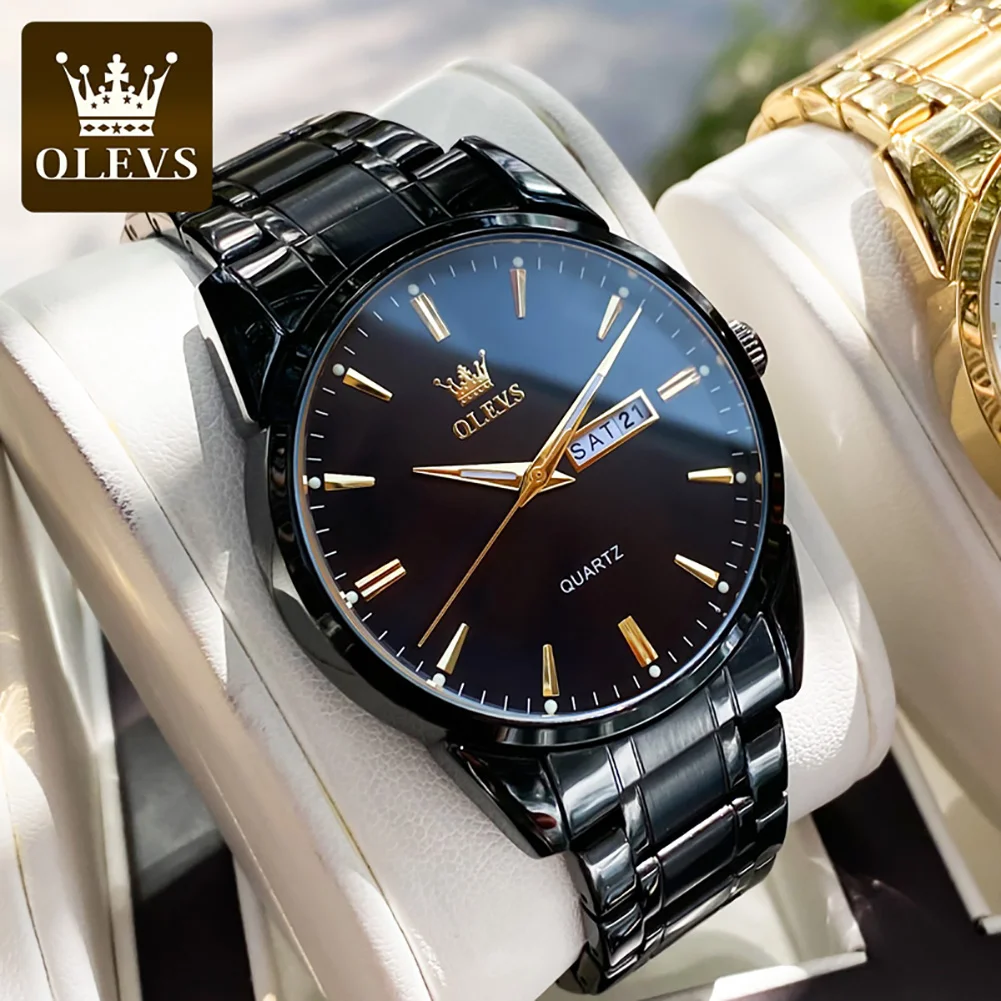 

OLEVS 6898 Men Watch Classic Business Calendar Week Stainless Steel Waterproof Night Light Men Quartz Watch Luxury Brand Watch