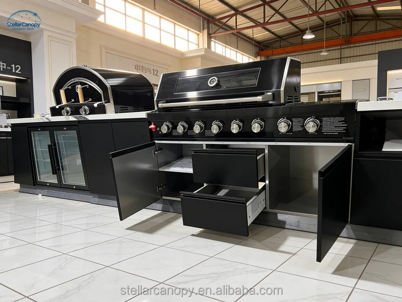304 Stainless Steel Modern Outdoor Kitchen Bbq Island Barbecue Kitchen and Outside Bbq Kitchen