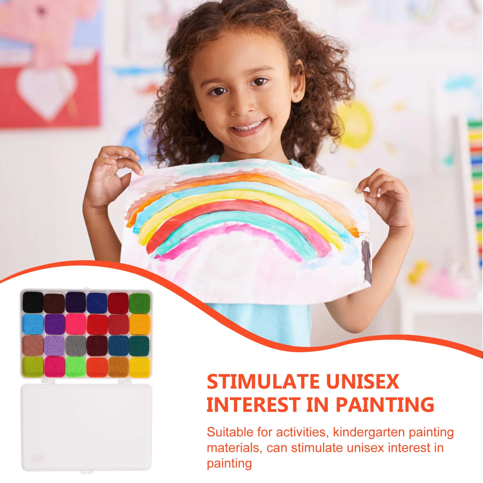 

1Set Rainbow Color Finger Ink Pad Washable for Kindergarten DIY Graffiti and Art 12 Colors Ink Pad Stamps for Crafts