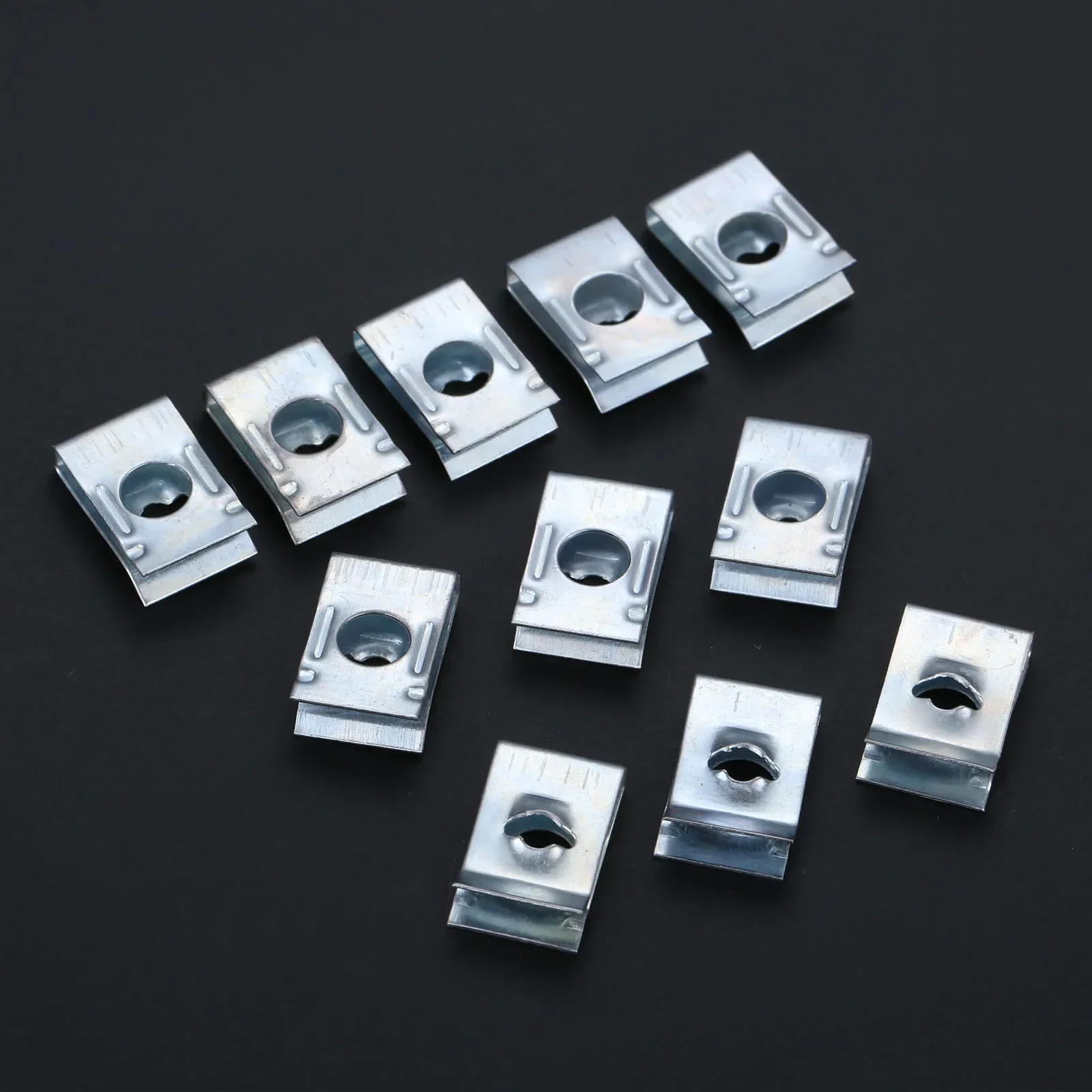 

50Pcs Car Universal Speed Fasteners U Nuts Self Tapping Screw Spire Clip 6mm Hole Interior Door Trim Panels Clips Metal Rivets