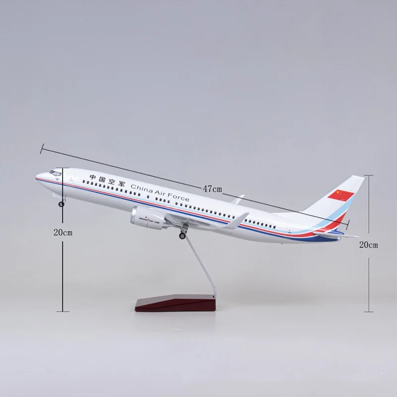 Scale Airplanes 47cm China Air Force B737-800 Diecast Airplanes Plastic Model Plane Resin With Landing Gear Wheels Collected Gif