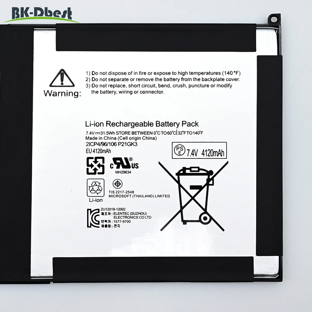 Imagem -04 - Bk-bateria do Portátil de Dbest para Samsung Microsoft Surface rt Series Computador Portátil P21gk3