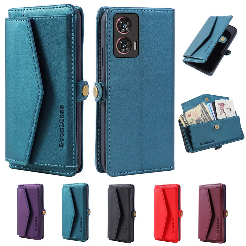 Brieftaschen-Schutzhülle für Motorola Edge 50 Fusion, Moto Edge 50 Pro Handyhülle aus Leder, Hülle für Moto Edge 50 Ultra, Edge50 Neo 5G