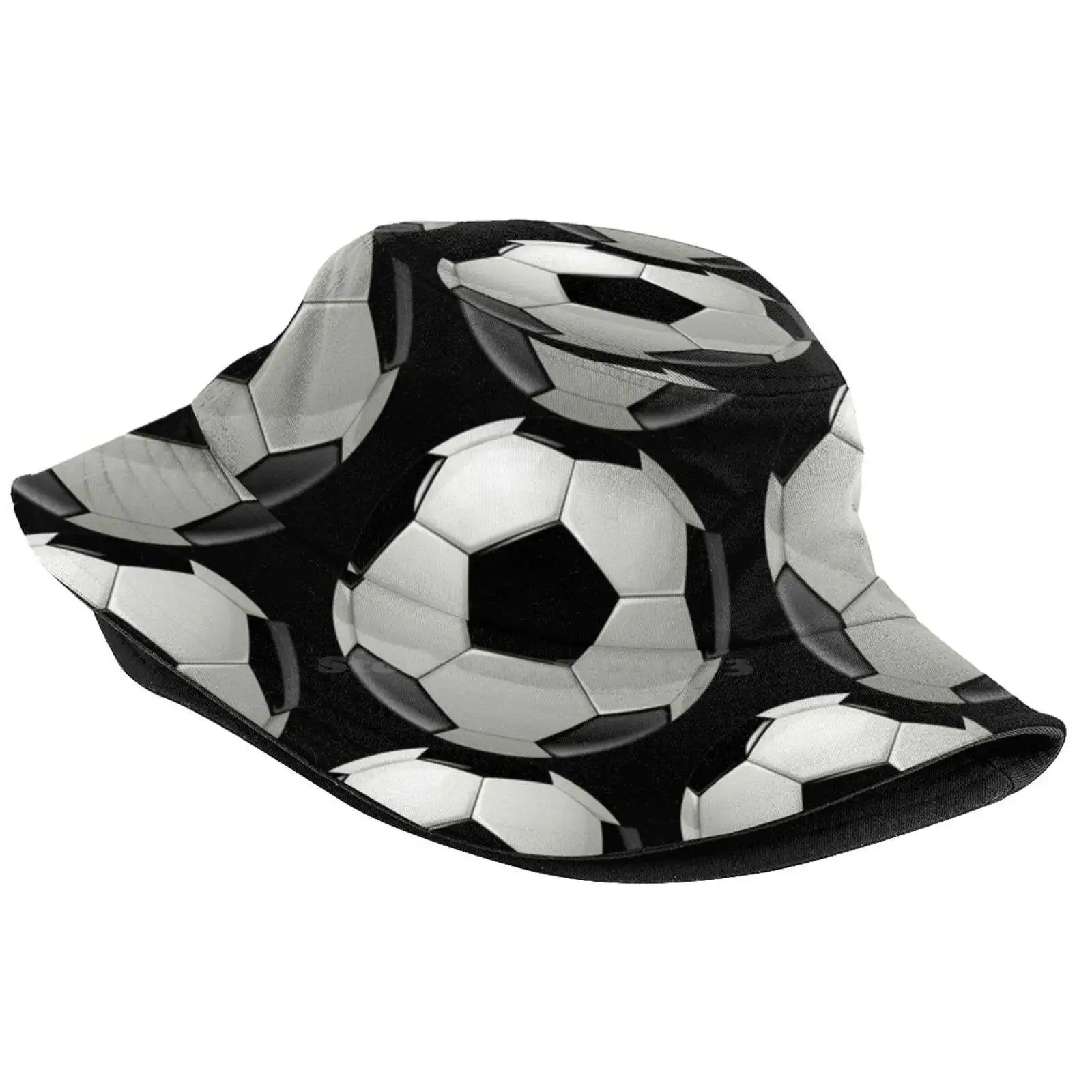 Cool Soccer Ball 3D Graphic. Sun Cap Fisherman Hat Bucket Hats Soccer Ball Futbol Black White Goals 3D Boy Girl Athletic Soccer