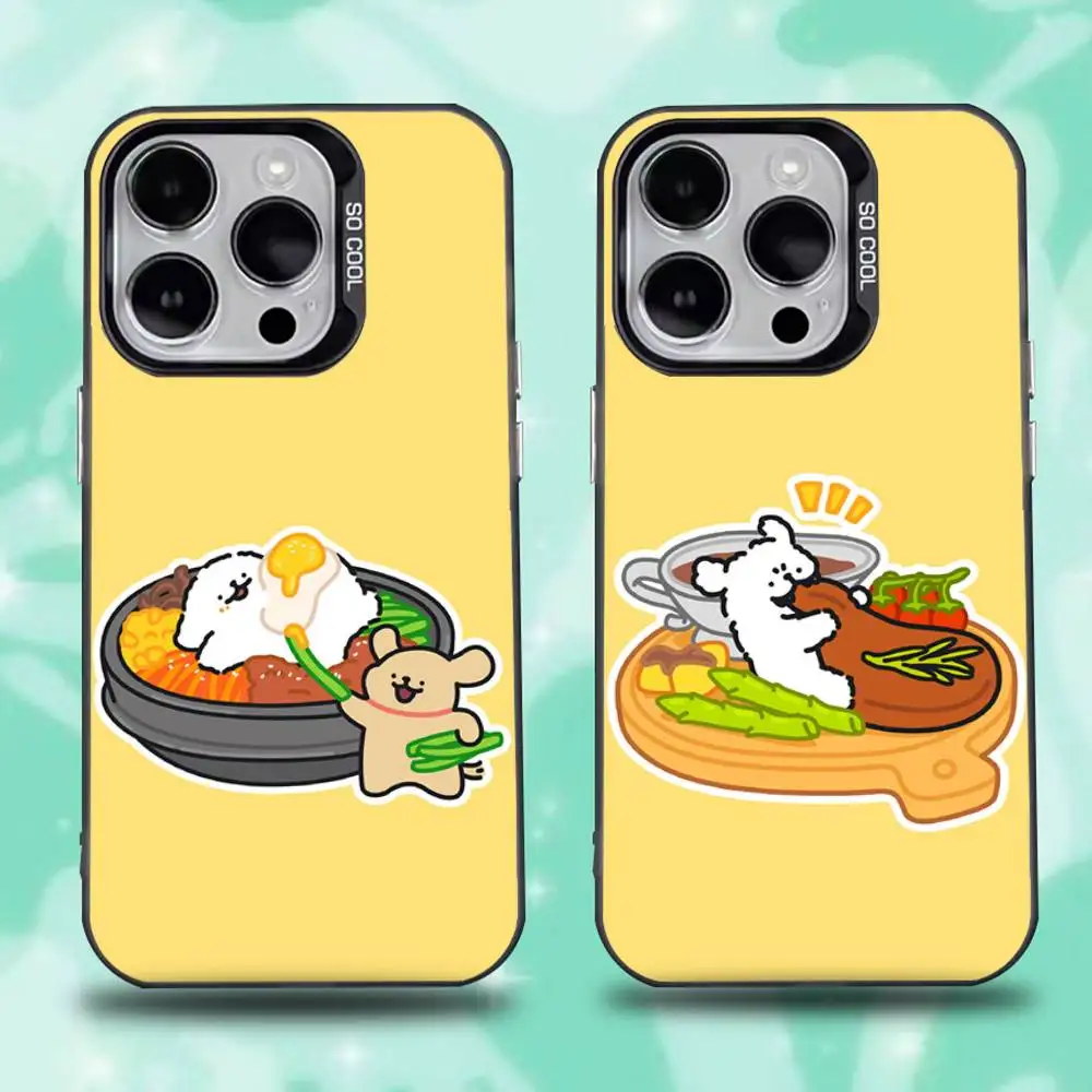 

Line dog cute cartoon Phone Case For iPhone 16,15,14,13,12,11,Mini,Pro,E,SE4,XS,MAX Black Candy Matte Cover