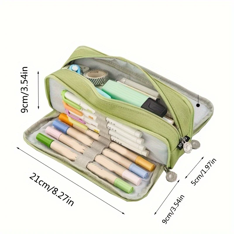 Large-Capacity Three-Layer Pencil Case Stationery Box - Multi-Functional, Organized, and Stylish Design for Junior High School
