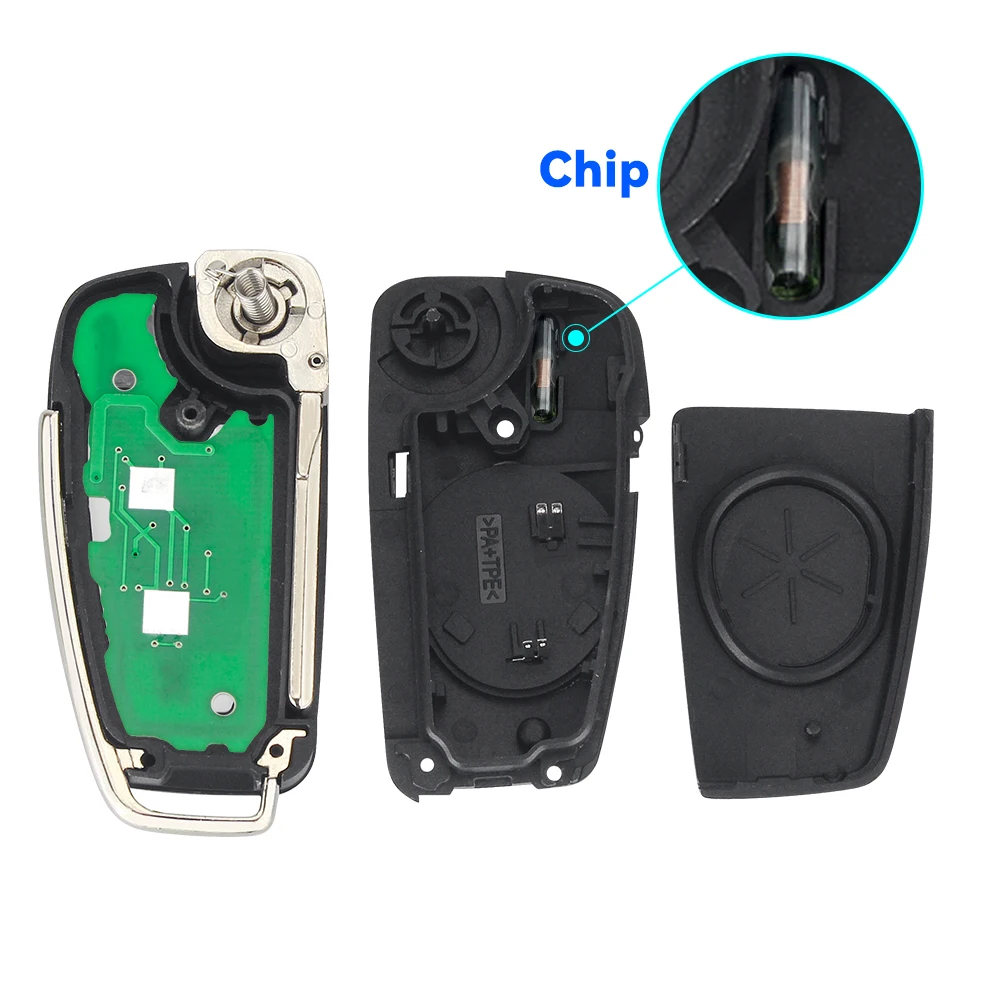 KEYYOU For Audi A1 A3 A4 S3 S4 TT Q3 RS3 Avant2 8P0837220D/G/E/Q/K 315Mhz 434Mhz ID48 Chip Car Remote Key Auto Smart Flip Key