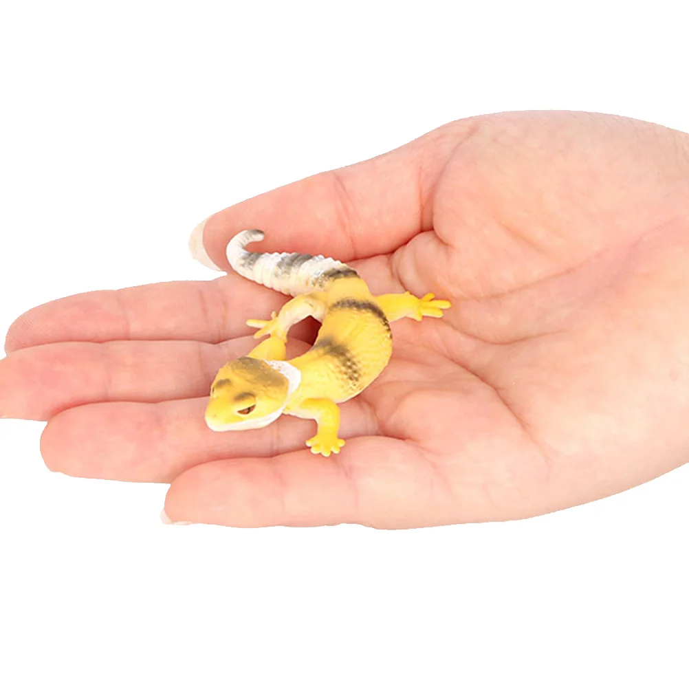 2 Pcs Simulation Gecko Realistic Lizard Figures Figurine Small Decoration Terrarium Toy Figurines Pvc Toddler