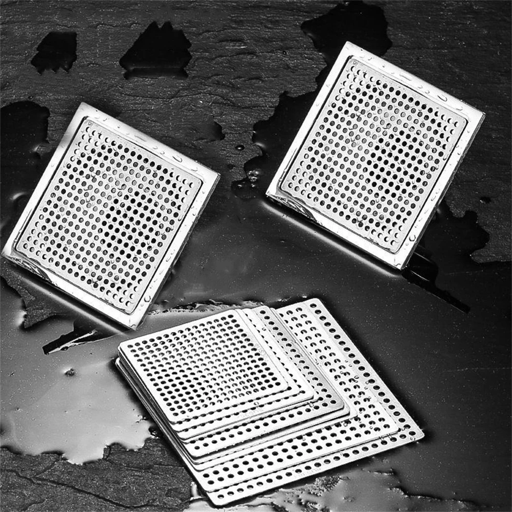 Edelstahl Quadrat Badezimmer Dusche Waschbecken Sieb Abfluss Haar Filter Abdeckung 7/7,5/8/9,2/9,8/11,5/12,5 CM, 15 CM Bad Zubehör