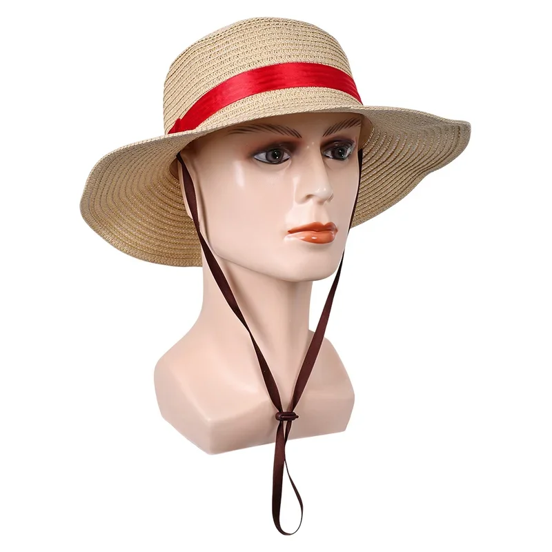 Luffy Cosplay Fantasy Straw Hat Costume Props Live Action TV Pirate Cosplay Disguise Cap Outfits Adult Halloween Accessories