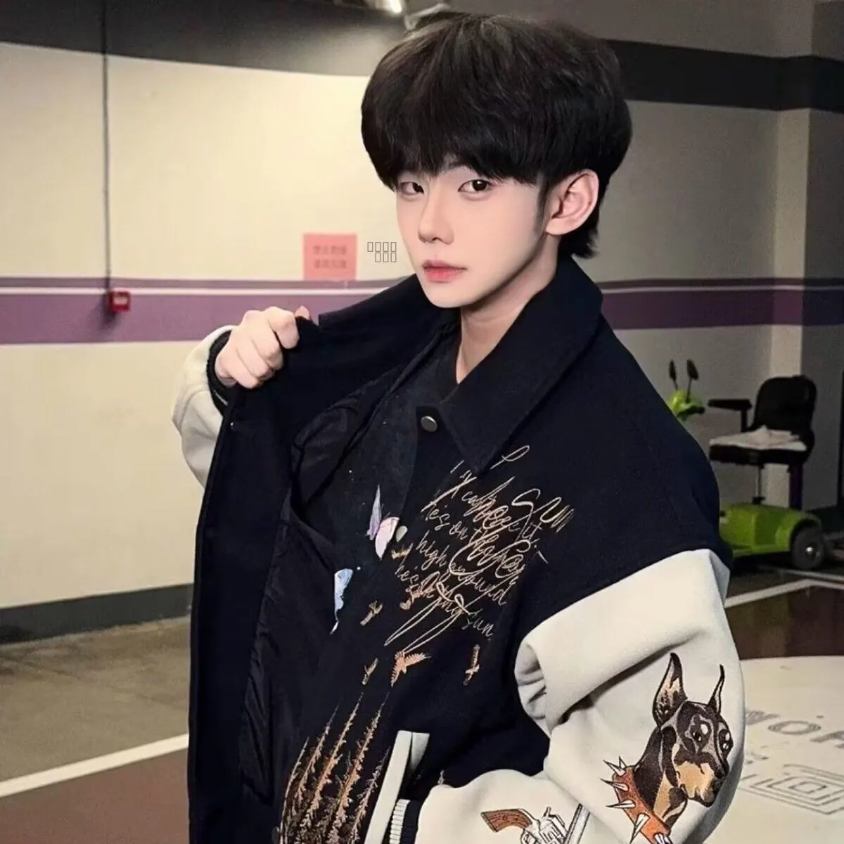 

Loose Fit Men's Jaet 2024 Spring Autumn Sli Harajuku Hong Kong Sle High Street Faion Korean Version Cuffed Sve