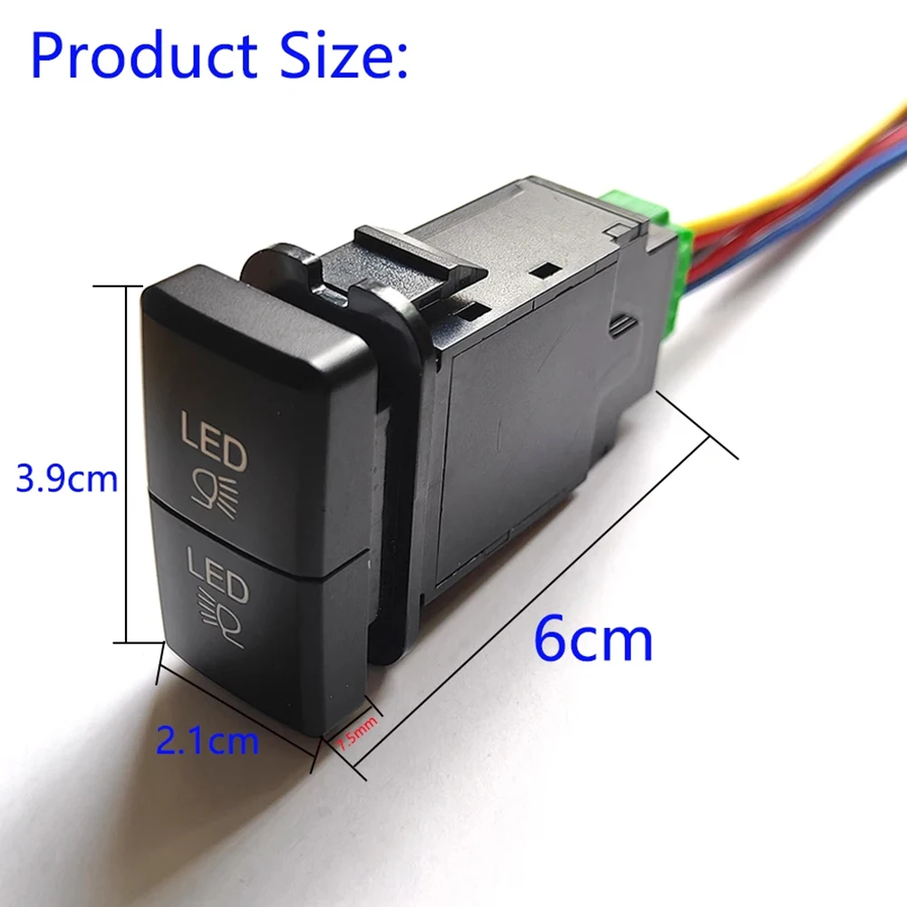Acessórios para carro botão interruptor de luz 39*21*60mm automóveis preto interruptor de luz de neblina botões duplos carro novo