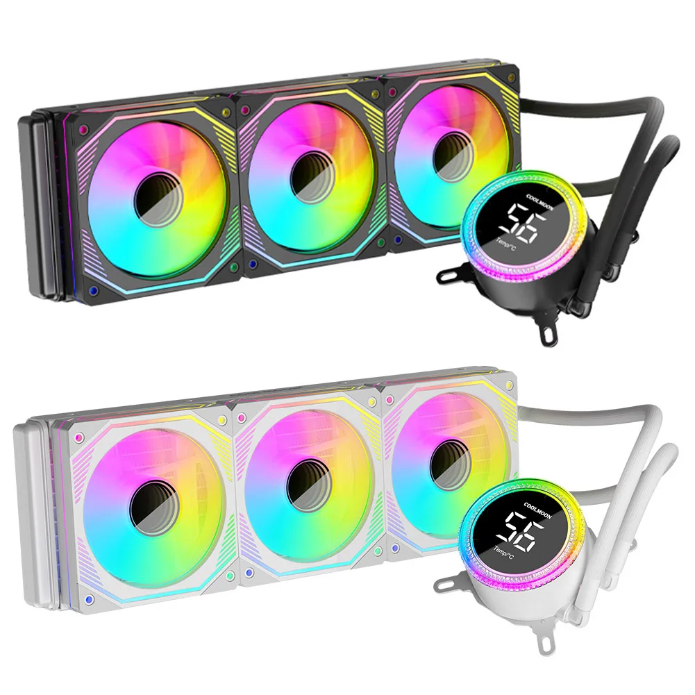 Liquid CPU Water Cooler 120mm ARGB & PWM Fans CPU AIO Water Cooler for Intel LGA 115X/1200/1366/1700/2011/2066 for AMD AM5/AM4