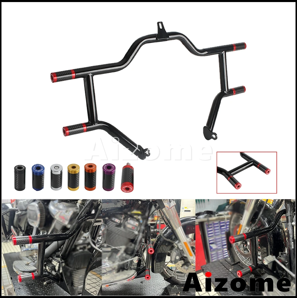 

Motorcycle Front Crash Bar Highway Engine Guard Steel Falling Protection For Harley Touring Trike Electra Street Glide 2019-up