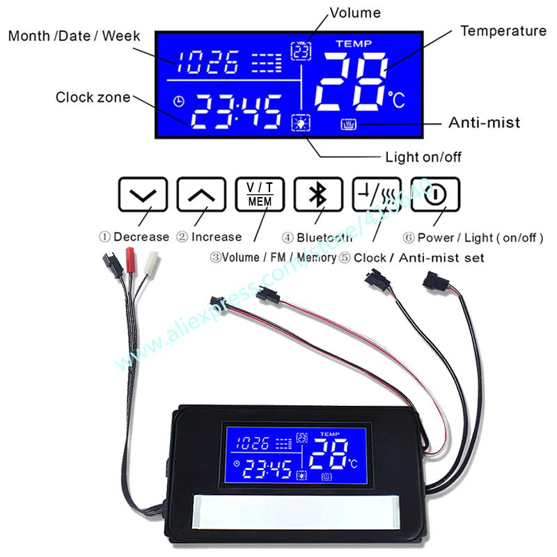 Imagem -05 - Espelho Inteligente Led Trumsense Exibição de Tempo e Temperatura Compatível com Bluetooth Tela de Toque com Anti-fog K3015cah