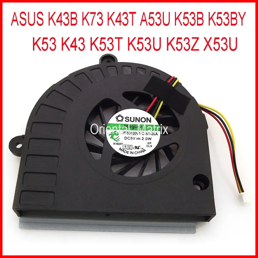 Free Shipping DC280009WA0 MF60120V1-C181-S9A For Asus A53U-XE3 K53B K53BY K53 K53T K53U K53Z X53U K43B K73 K43T Cooler Fan