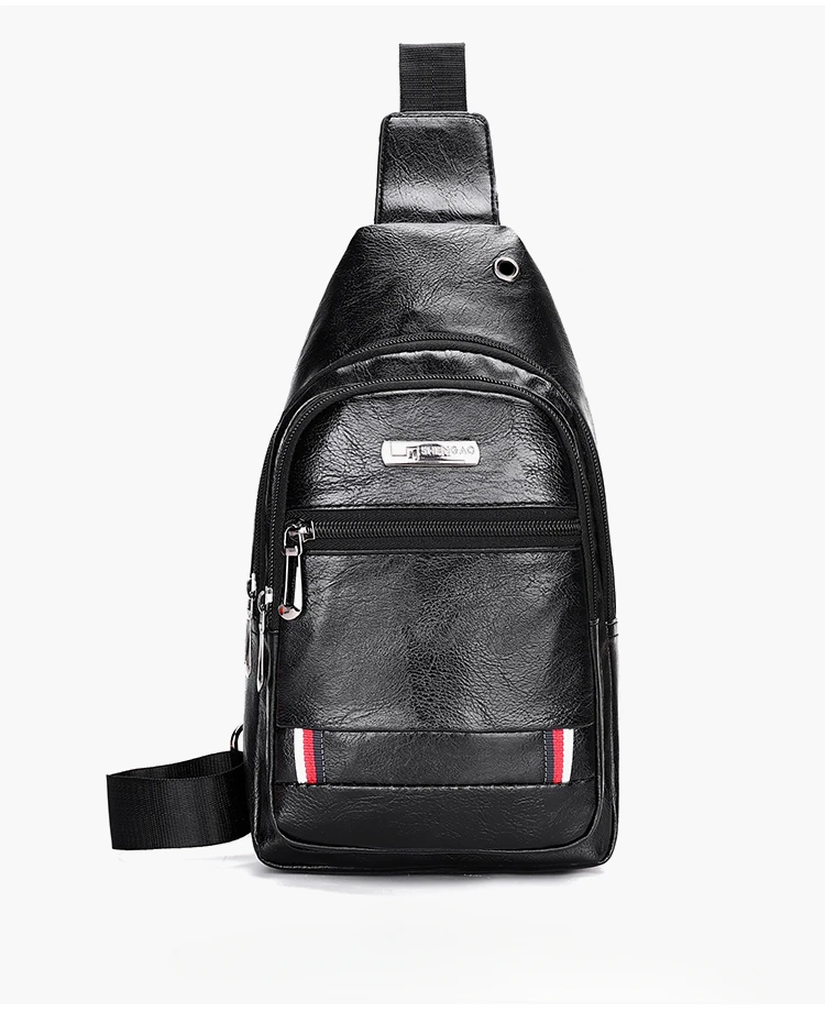 Neue Trend-Brusttasche für Männer, Einzels ch ulter tasche, Umhängetasche, Outdoor-Sporttasche aus weichem Leder, lässige Schulter tasche – Detail 16