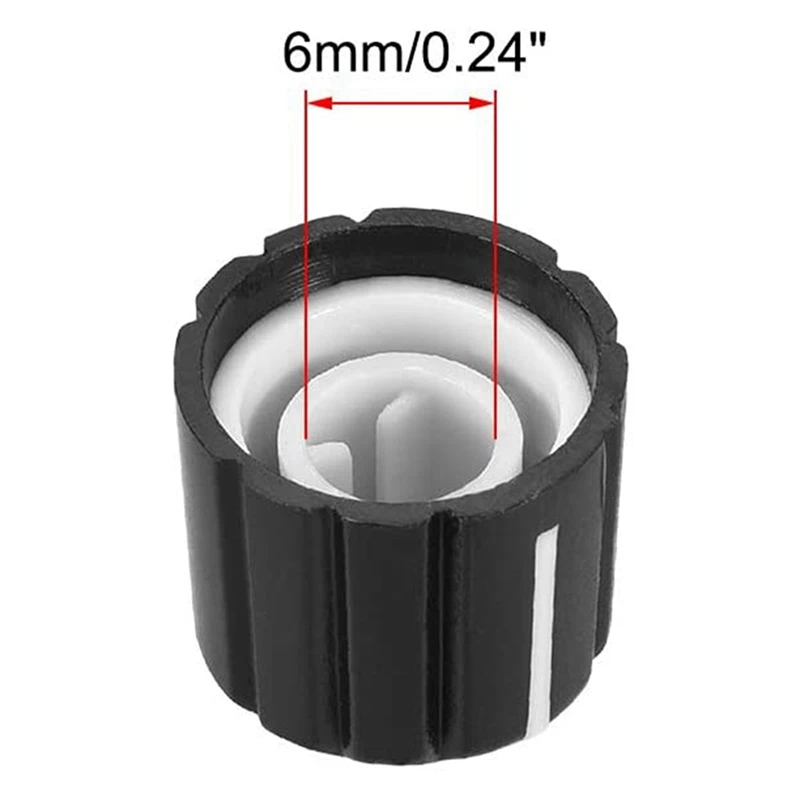 40 قطعة مقابض التحكم في الجهد للجيتار الكهربائي حجم لهجة المقابض أسود D نوع 6 مللي متر