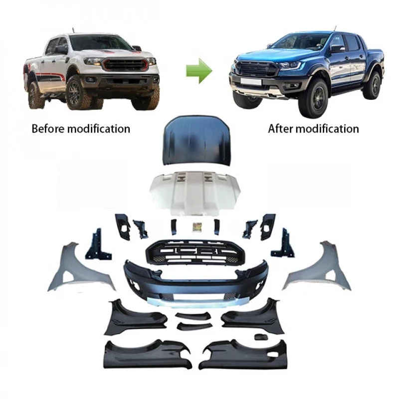 

Pick up Truck Car 4x4 Accessories Front Bumper Body Kit Ranger 2012-2016 T6 T7 T8 Upgr to raptor 2019+