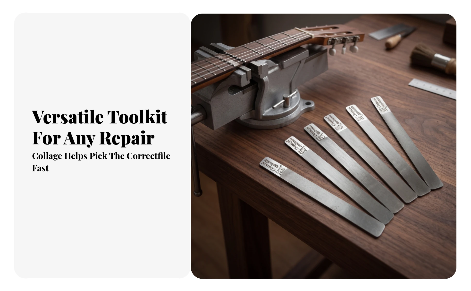 Guitar Nut File Set, Six Pieces Guitar Nut File Set, Six Pieces