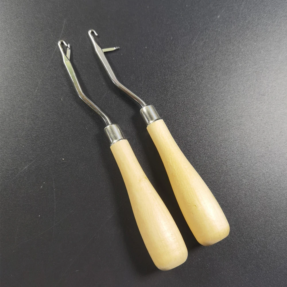 

1PC Latch Crochet Hook Needle with Wooden Handle for Wig Weaving Hair Extensions Braiding Tool