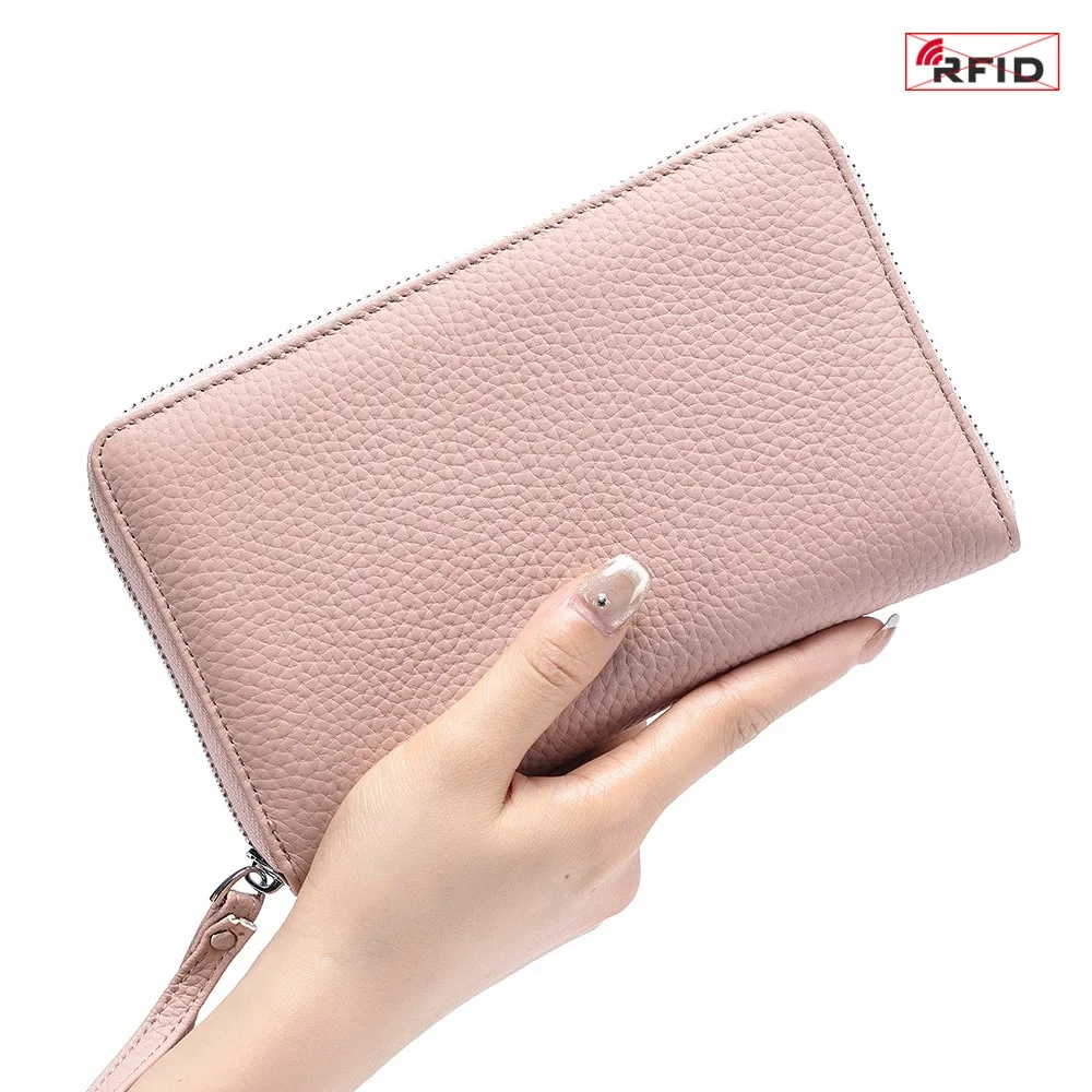 Genuine Leather RFID Travel Passport Cover Case Long Wallet Bag Card Holder Cowhide Coin Purse Document Cover For Men Women