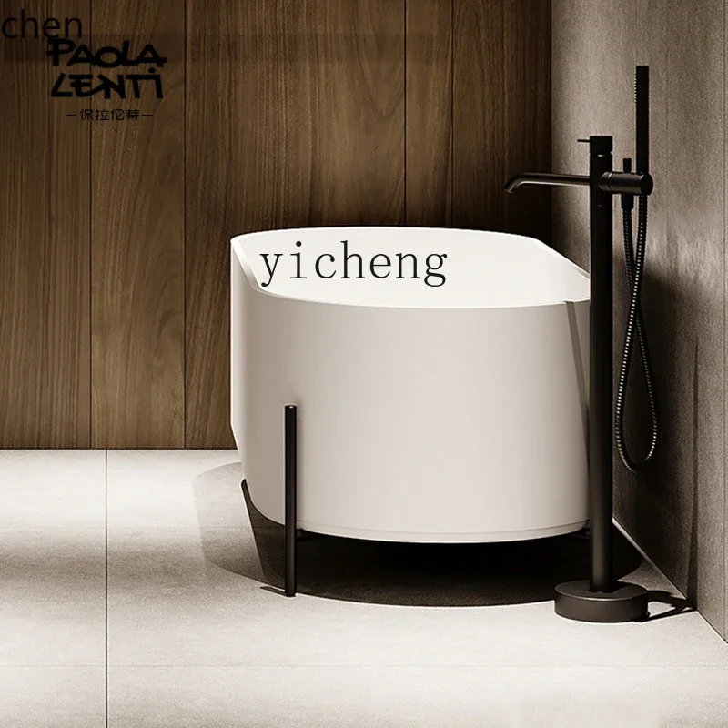 HYS integrated Qimei stone oval with tripod bath hotel couple double artificial stone household bathtub