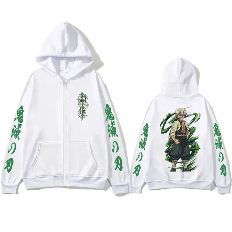 Ghost Slayer Blade Wind Column Zipper Hoodie Men's Autumn/Winter New Collection Unisex Casual Jacket