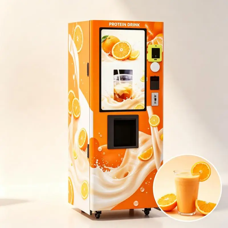 Smart Protein Shake Vending Machine Automatic Fresh Beverage Mixer Commercial Touchscreen Self Service Gym Nutrition Equipment