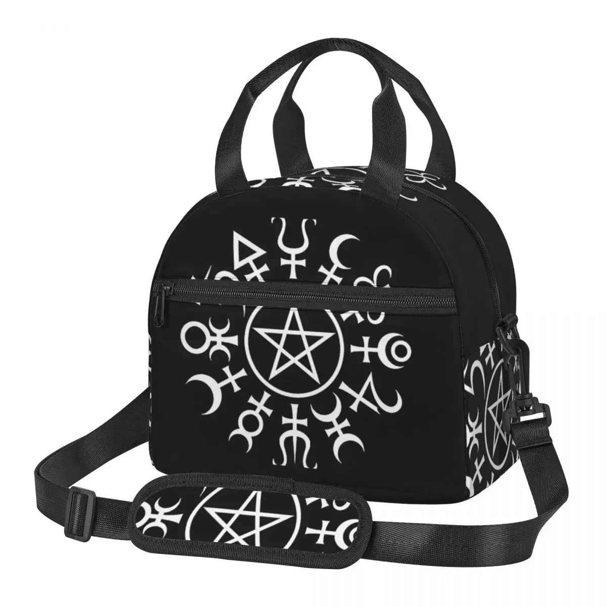 Occult Satanic Pentagram Lunch Bags Insulated Bento Box Lunch Tote Resuable Picnic Bags Cooler Thermal Bag for Woman Kids Travel