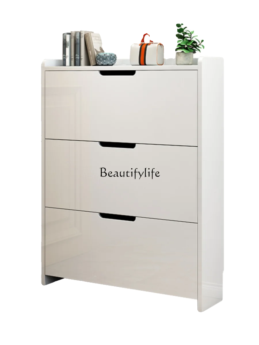 

*Modern simple shoe cabinet household ultra-thin tipping bucket indoor door shoe rack