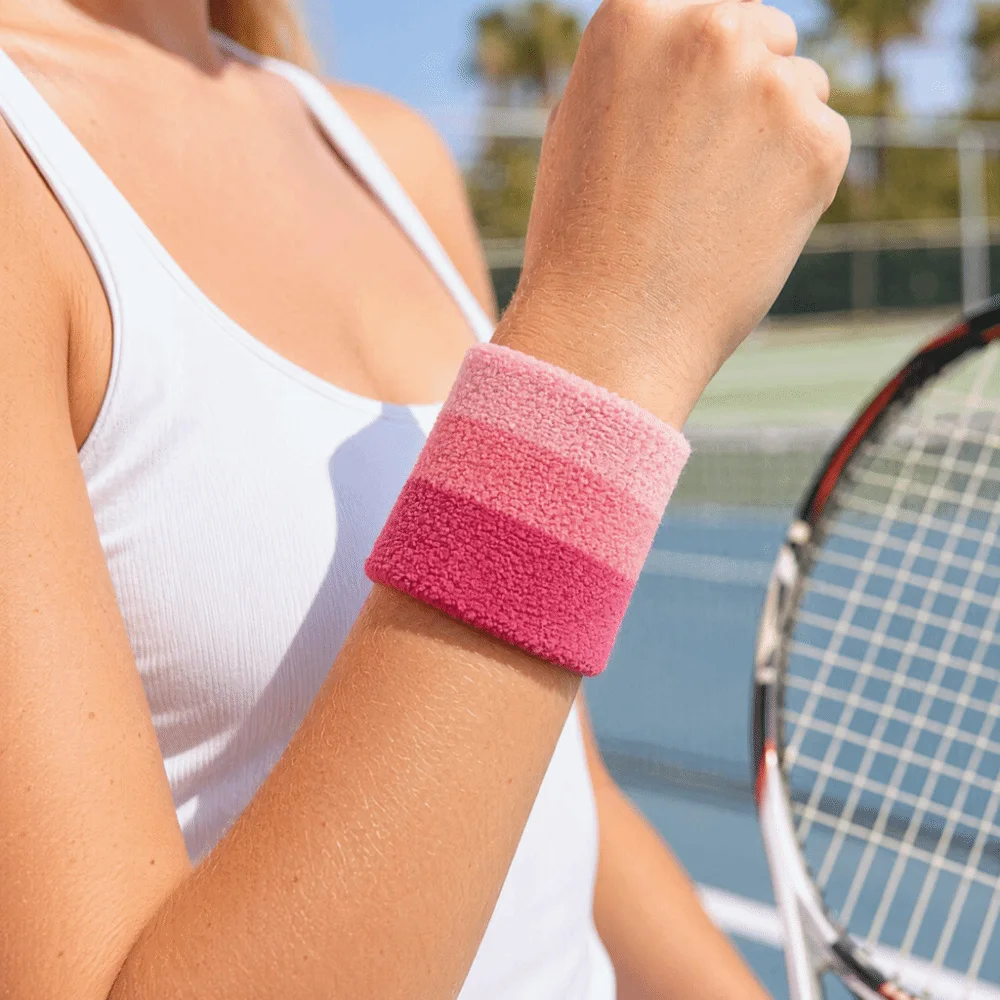 4PCS High Elastic Sweat Wristbands For Wiping Sweat Sweat-Absorbing Wrist Sweat Bands Breathable Textured Looped