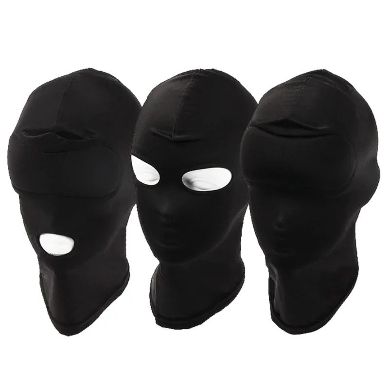 Adult Open Eye Mouth Headgear Mask Hood Blindfold Full for Head Cover BDSM Sex T