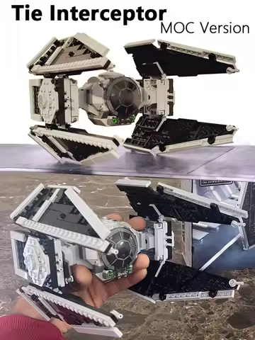 418Pcs TIE Interceptors Defender MOC Building Blocks Imperial Fleet Emperor Royal Guard Fighters DIY Brick Space Collection Toys
