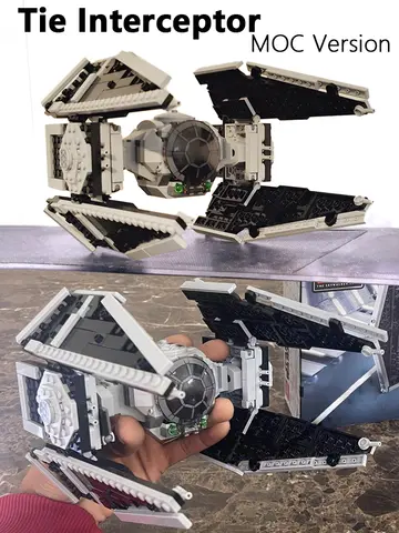 418Pcs TIE Interceptors Defender MOC Building Blocks Imperial Fleet Emperor Royal Guard Fighters DIY Brick Space Collection Toys