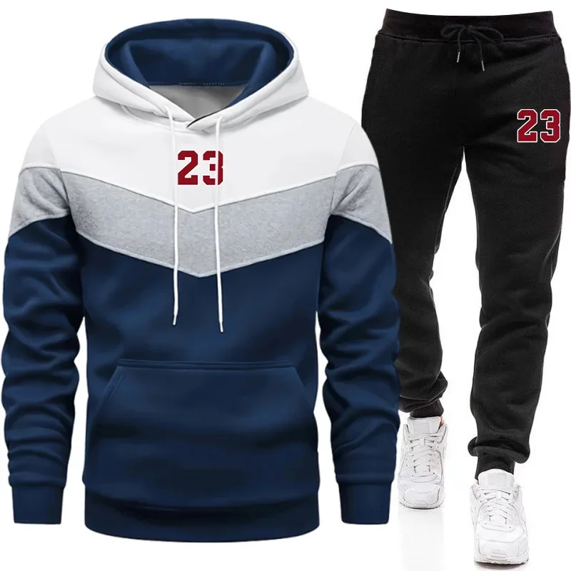 New Tracksuit for Man Casual Hooded Sweatshirt Autumn Winter Sports Jogging Clothing Quality Single Mix and Match Hoodie Pants