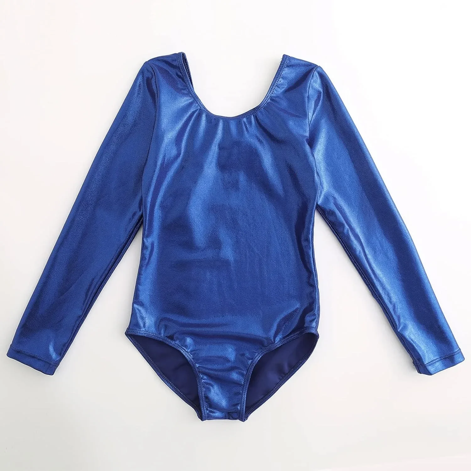 Gymnastics Leotards for Girls Kids Long Sleeve Dance Leotards Shiny Metallic Gymnastics Unitards Costumes Ballet Dance Outfit