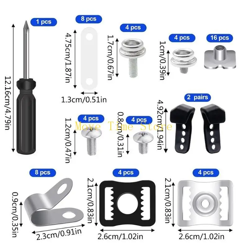 92ME 31Pcs Football Helmets Repair Kits Helmets Repair Hardware for Hockey, Baseball