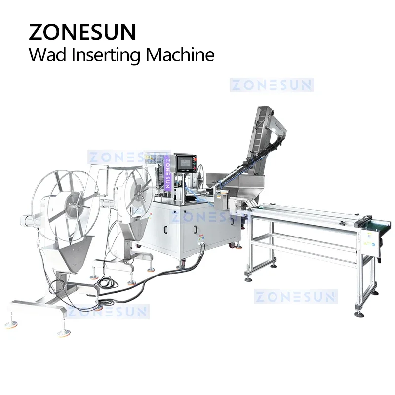 ZONESUN Macchina automatica per inserti a induzione Wad Fodera in foglio di alluminio Coperchio per bottiglia in plastica Imballaggio Alimentatore vibrante ZS-WIM02